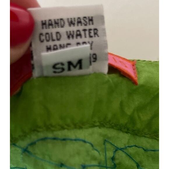 Glam Souls Tunic Top Women S/M Blue Green Silk Boho Beads Beach Resortwear Slit - Picture 10 of 10